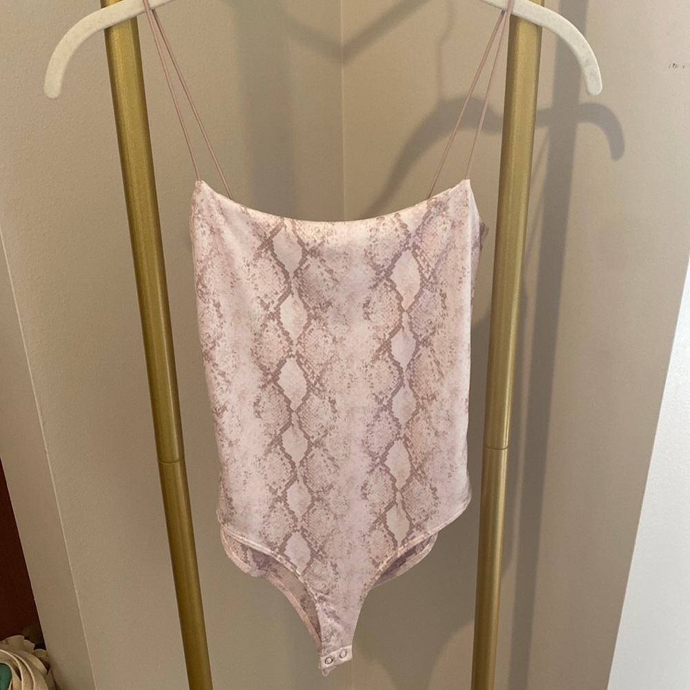 Blush pink snake skin bodysuit